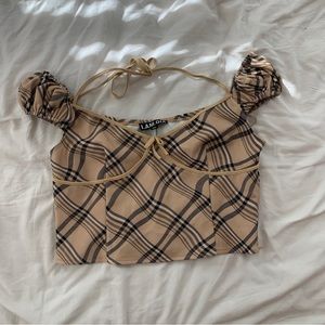 I AM GIA Plaid Crop Top
